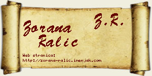Zorana Ralić vizit kartica